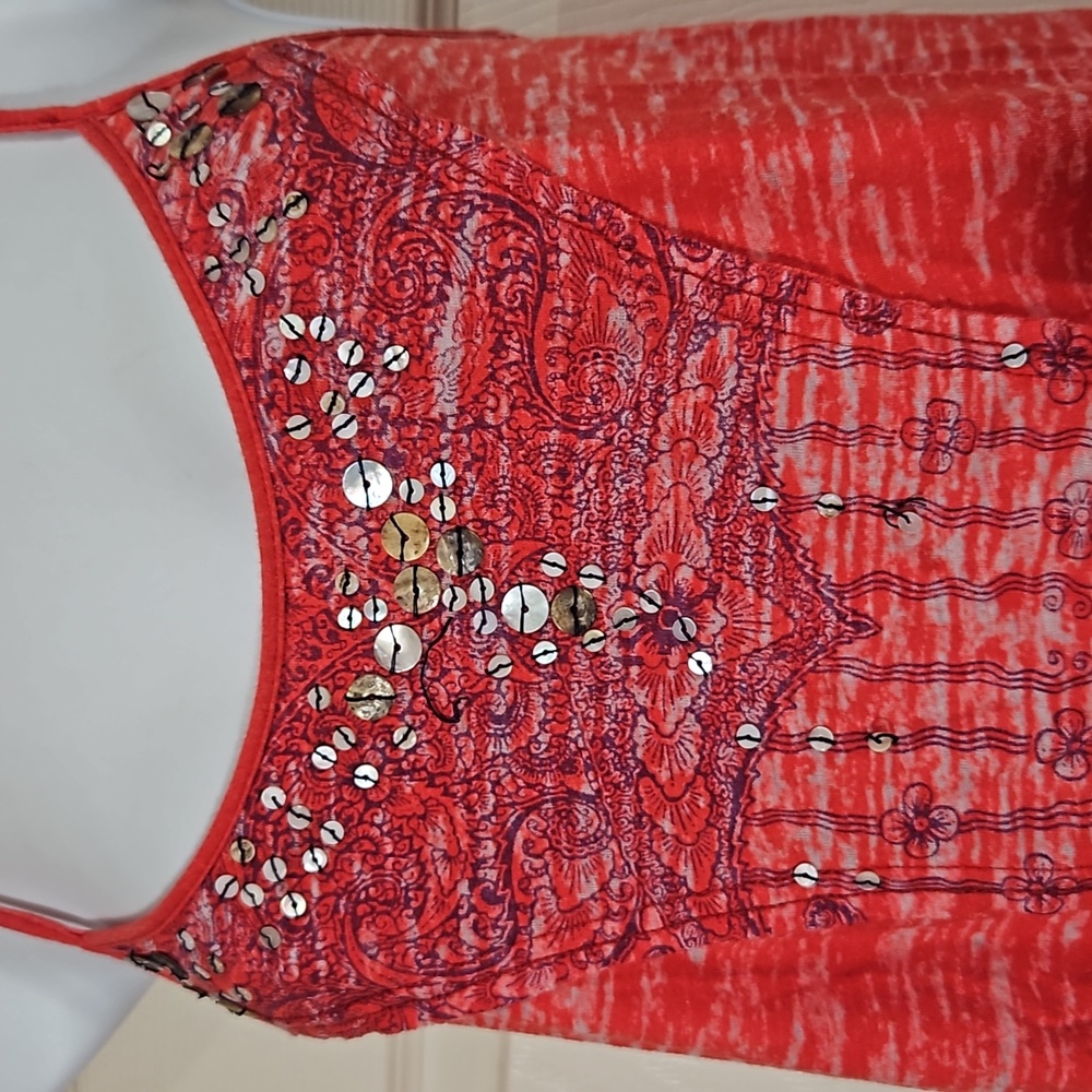 Free People pink & white Boho Tank top - Picture 3 of 9